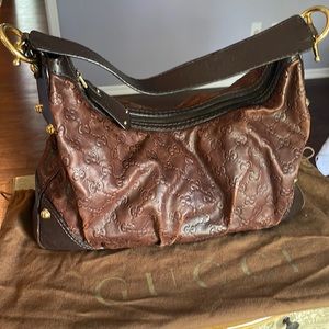 Gucci Jockey Brown Leather Hobo bag